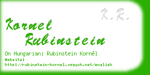 kornel rubinstein business card