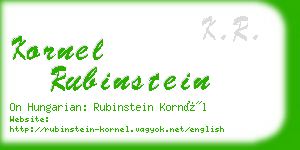 kornel rubinstein business card